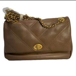 Whale Power Brown Soft Faux Leather Crossbody Quilted Purse